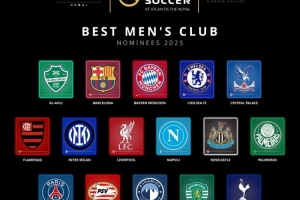 环足奖2025年最佳男足俱乐部候选：巴黎、切尔西、巴萨、拜仁在列